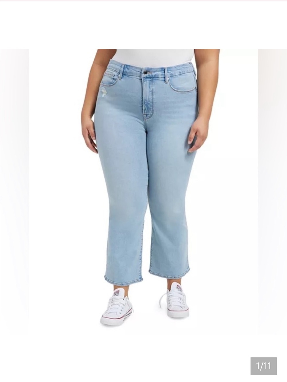 Good American Light Wash Wide Leg Jeans